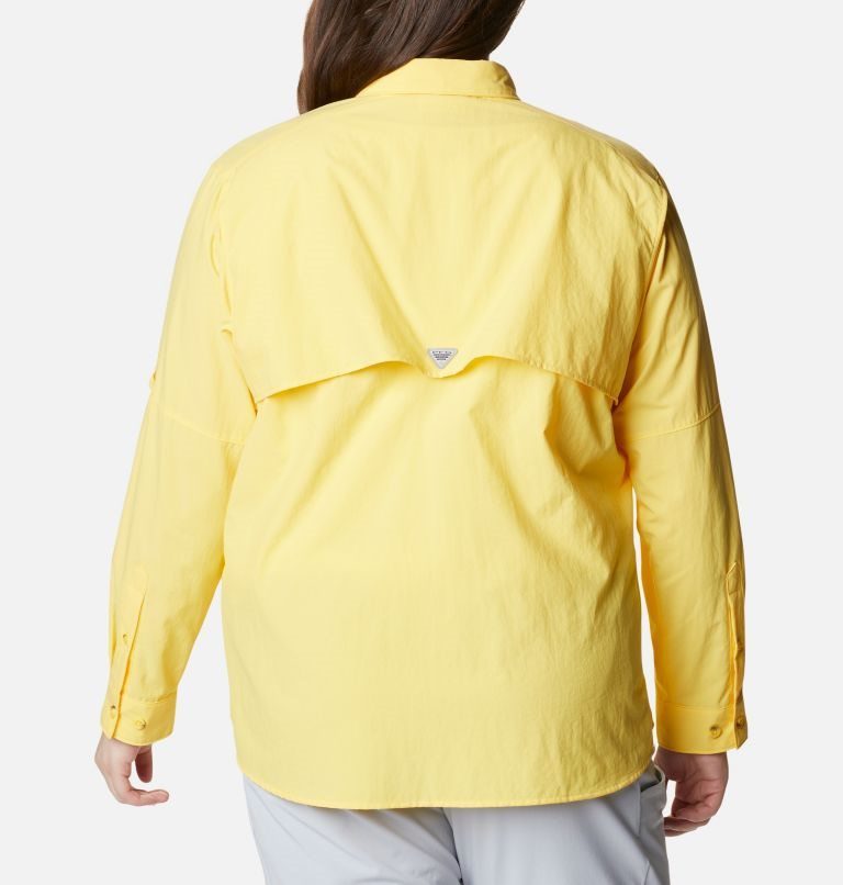 Women's Columbia PFG Bahama Long Sleeve Shirts Yellow | Plus Size CA-FL85C